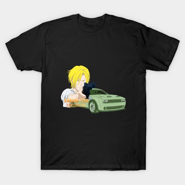 Banana Fish Ash Lynx Dodge Challenger T-Shirt by UrbaneWanderlust